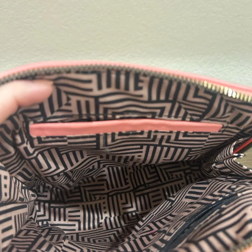 Pink Saffiano Mini Dome Crossbody Bag – Gold Hardware